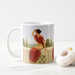 Godward The Signal Beautiful Woman Portrait Art Coffee Mug