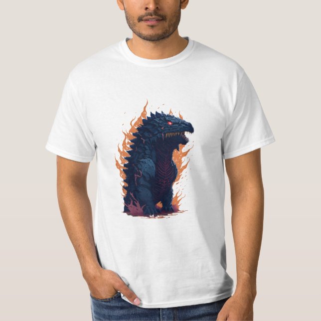 Godzilla with fire godzilla firing T-Shirt (Front)