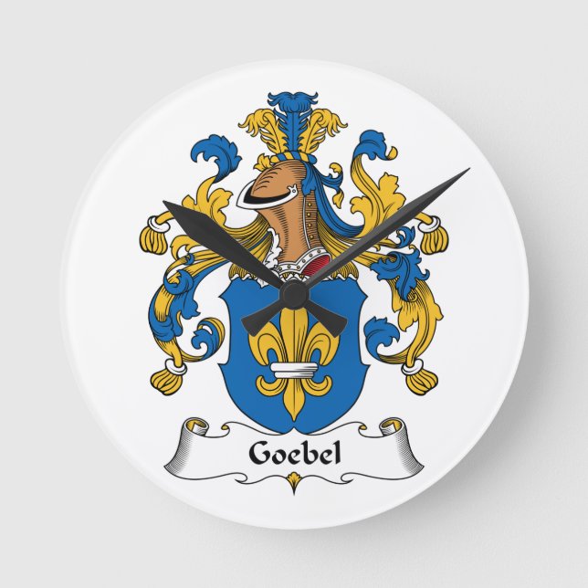 Goebel Family Crest Round Clock (Front)