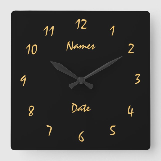 Goergeus & stylish Custom Anniversary and wedding Square Wall Clock (Front)