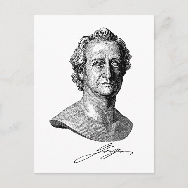 Goethe Bust with Signature Postcard (Front)