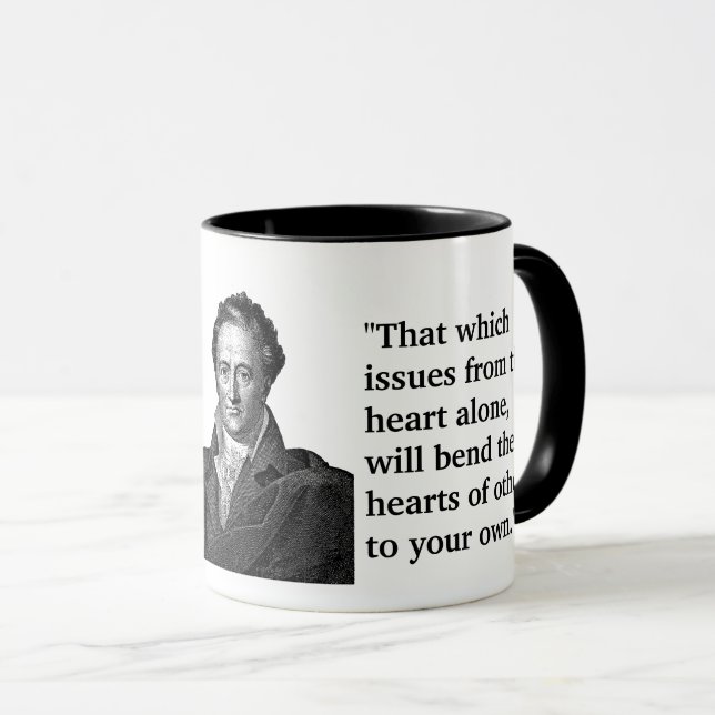 Goethe quote on the heart Mug (Front Right)