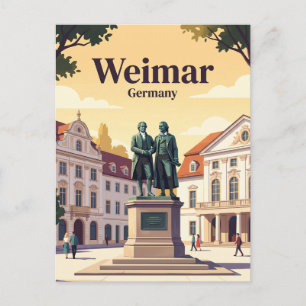Goethe-Schiller Monument, Weimar, Thuringia, Germa Postcard
