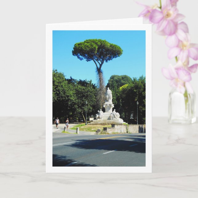 Goethe Statue At Villa Borghese In Rome, Italy Card (Orchid)