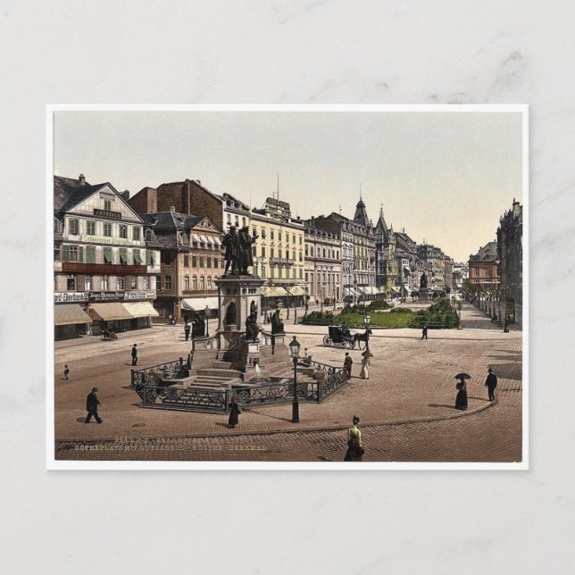 Goethe's Place and Goethe-Gutenburg Monument, Fran Postcard (Front)