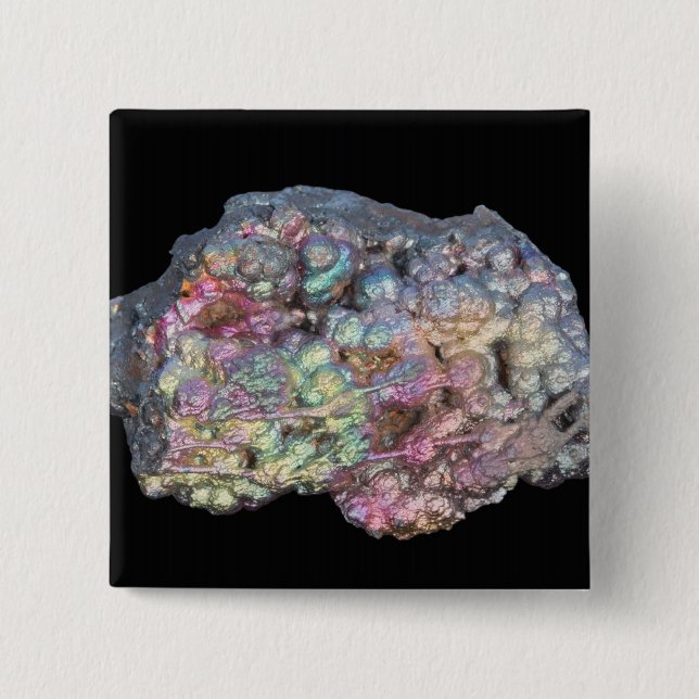 Goethite Showing Iridescence 15 Cm Square Badge (Front)