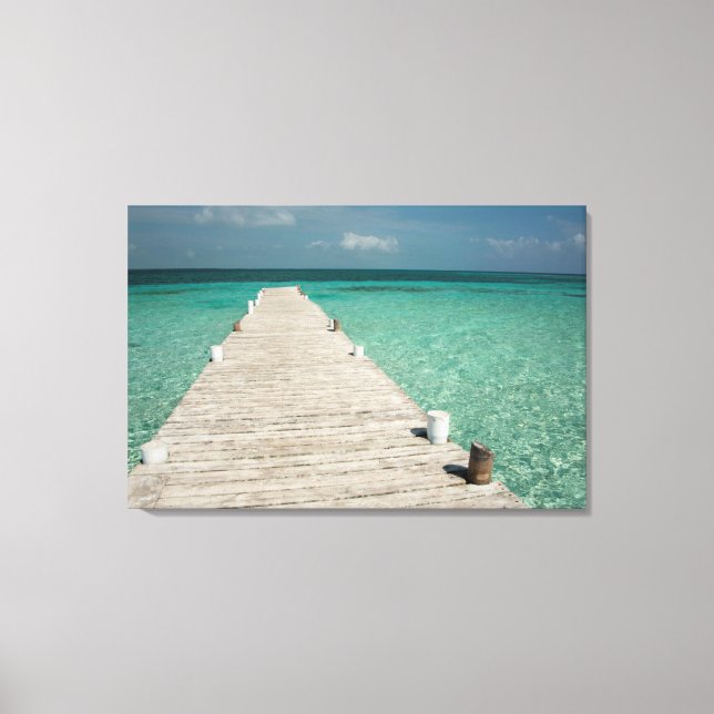 Goff Caye, a popular Barrier Reef Island Canvas Print (Front)