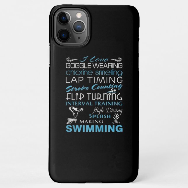 Goggle Wearing Lap Timing Flip Turning Making Swim iPhone Case (Back)