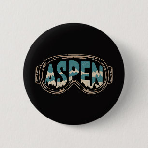 Goggles Aspen Snowmass Colorado ski resort gifts 6 Cm Round Badge