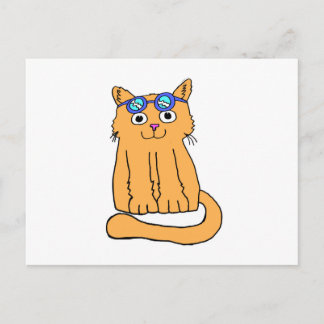 Goggles Cat Postcard