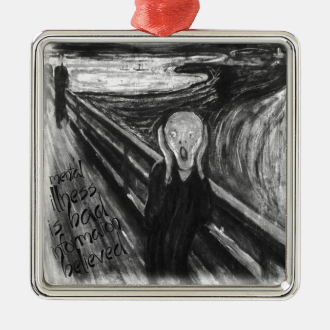 Gogh Mental Remake: The Scream by Edvard Munch Metal Tree Decoration (Front)