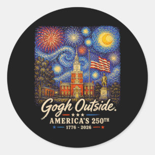 Gogh Outside 250th Anniversary 1776 2026 Paint The Classic Round Sticker