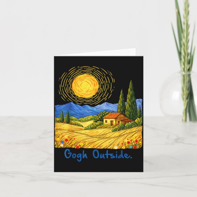 Gogh Outside Nature Lover Graphic Tee Funny Art Pu Card (Front)