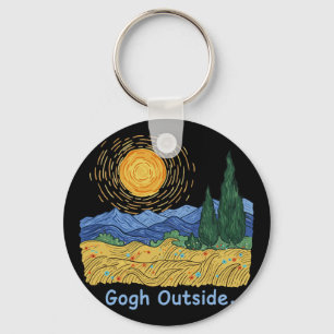 Gogh Outside Starry Night Nature Lover Inspiration Key Ring