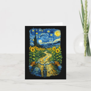 Gogh riding funny cycling art bike  card