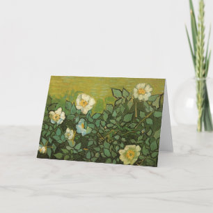Gogh Wild Roses Blossoms Flowers Vines Vintage Art Card