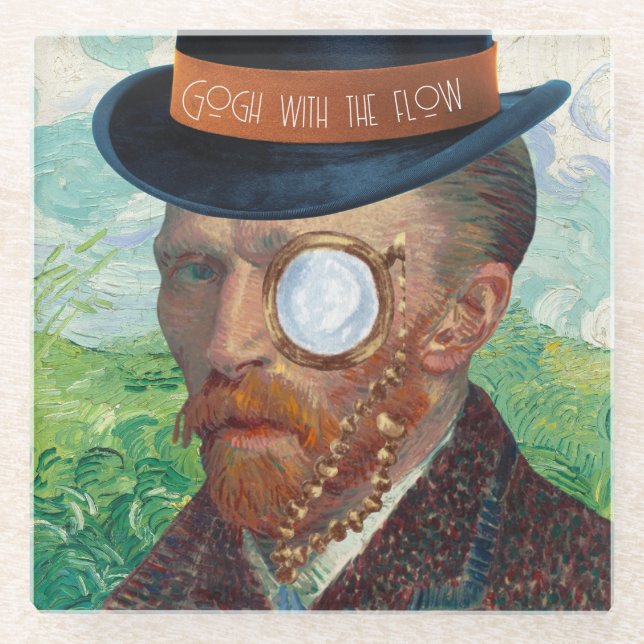 Gogh With The Flow Glass Coaster (Front)
