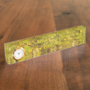 Gogh Yellow Blossoms Whimsical Office  Personalise Nameplate