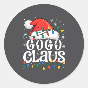 Gogo Claus Funny Xmas Christmas Grandma Holiday St Classic Round Sticker
