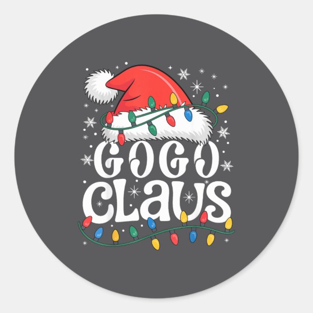 Gogo Claus Funny Xmas Christmas Grandma Holiday St Classic Round Sticker (Front)