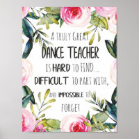 Going away gift for Dance teacher Thank you quote
