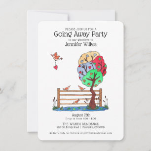 Going Away Party Cute Birds Invitation