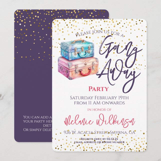 Going Away Party Invitation (Front/Back)