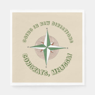 Going Away Retirement Party New Directions Compass Napkin