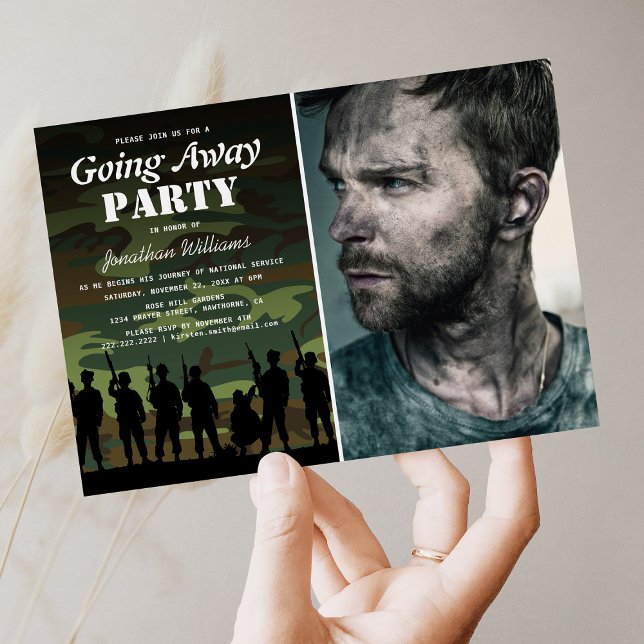 Going Away Soldier Camouflage | Farewell Photo Invitation (Creator Uploaded)