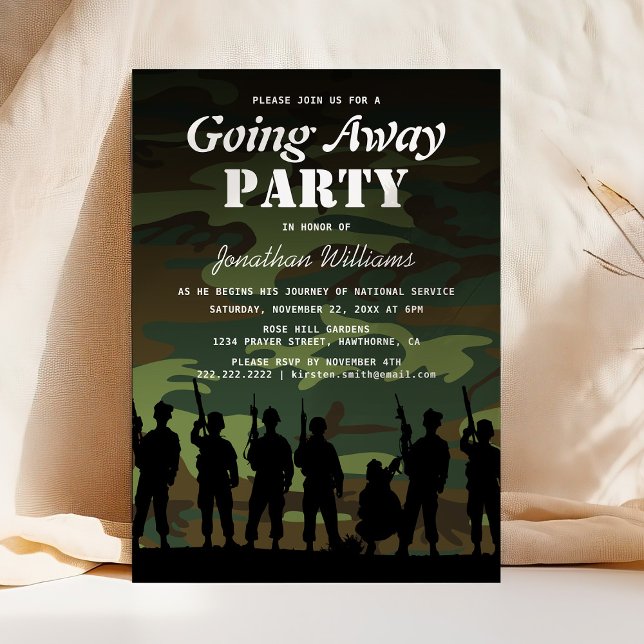 Going Away Soldier Camouflage | Welcome Home Invitation (Creator Uploaded)