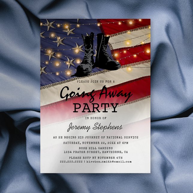 Going Away Soldier Patriotic Flag Invitation (Creator Uploaded)
