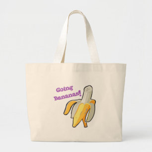 going bananas! banana large tote bag