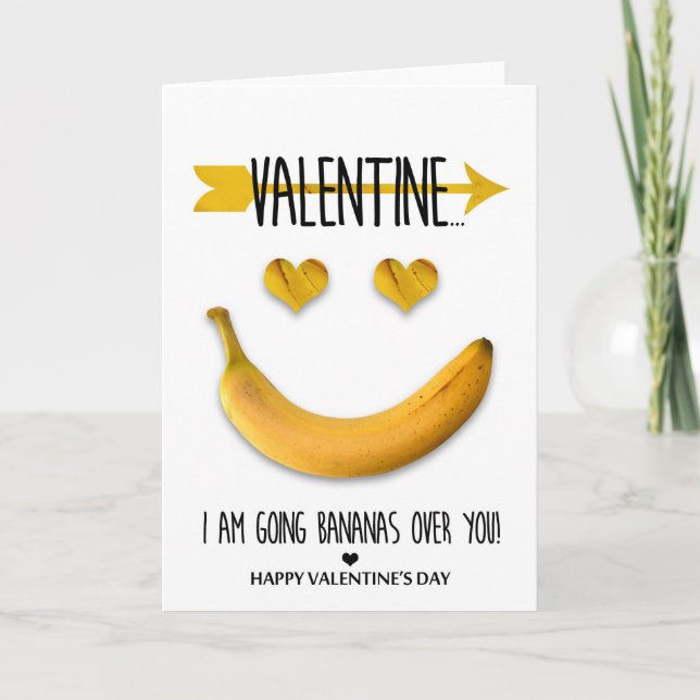 Going bananas over you Valentine's Day Holiday Card (Front)