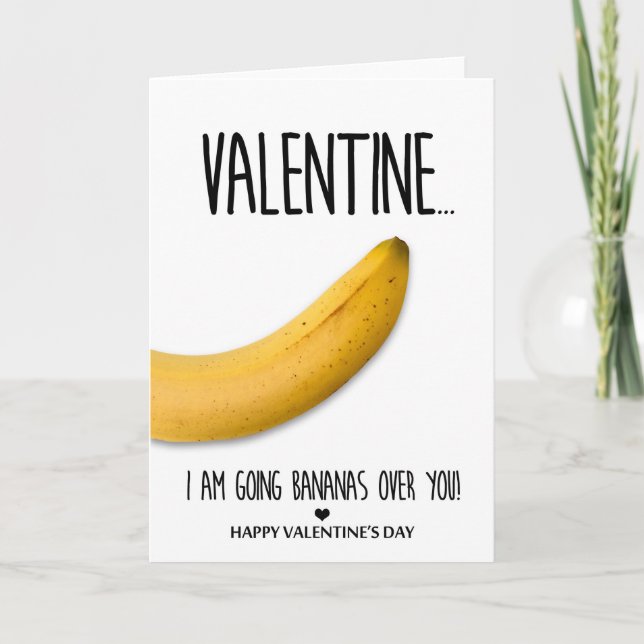 Going bananas over you Valentine's Day Holiday Card (Front)