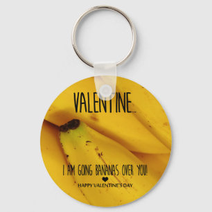 Going bananas over you Valentine's Day Key Ring