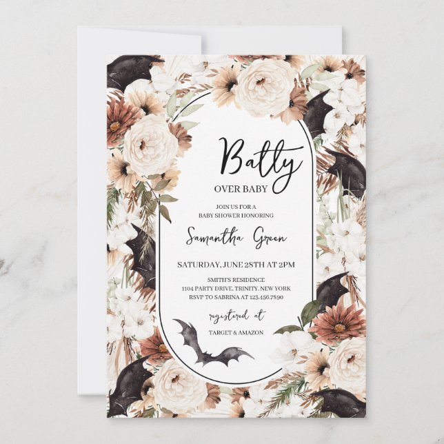  Going Batty for Baby Shower Invitation (Front)