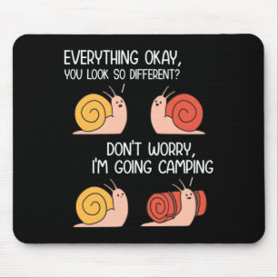 Going camping jokes snails hiking jokes funny mouse mat