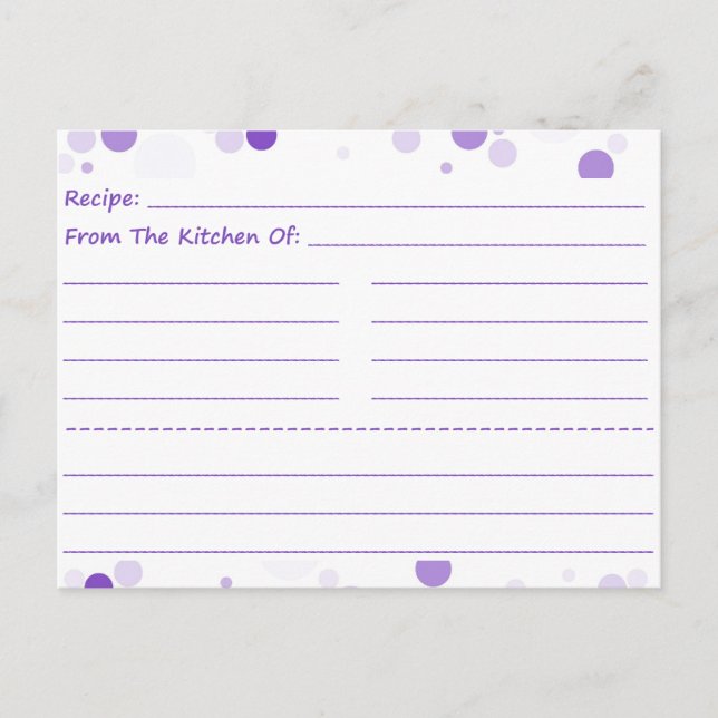 Going Dotty Blank Recipe Cards (Front)