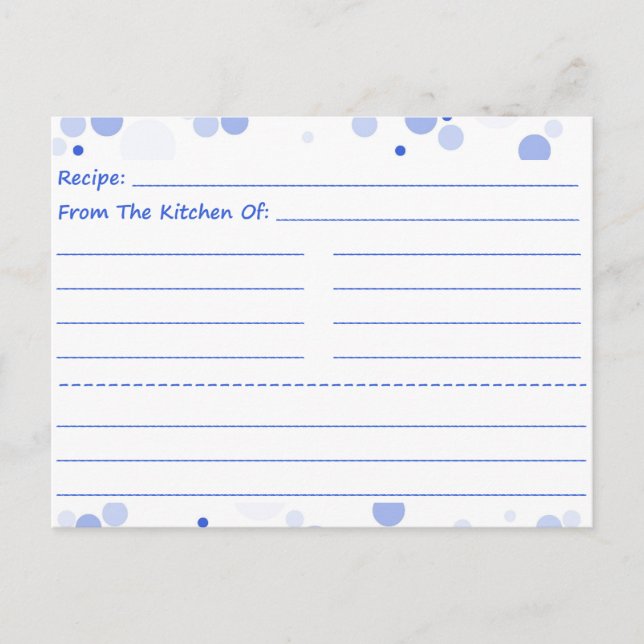 Going Dotty Blank Recipe Cards (Front)