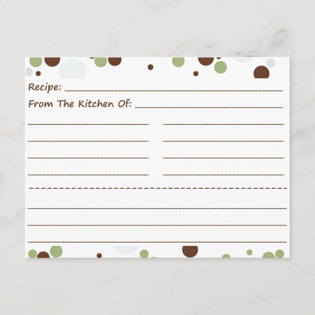 Going Dotty Blank Recipe Cards (Front)