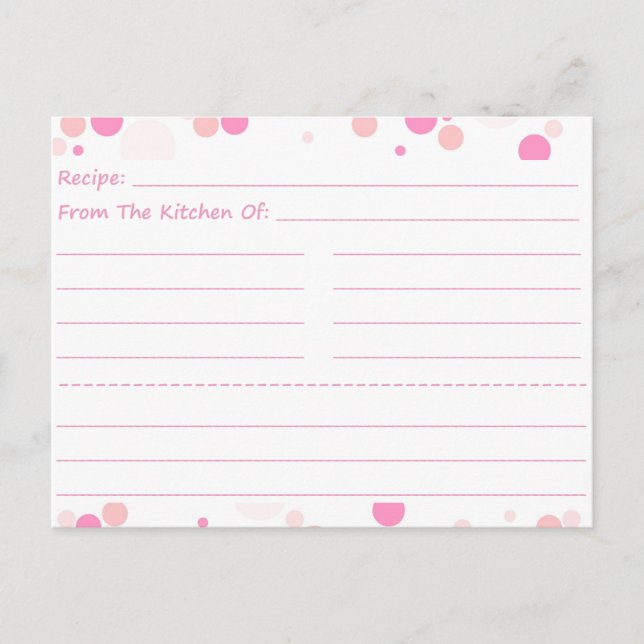Going Dotty Blank Recipe Cards (Front)