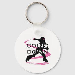 Going Down Pink Catcher Softball Key Ring