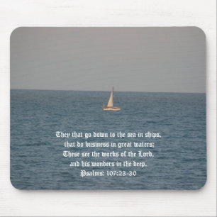 Going down to the Sea in Ships-Bible Quote Mouse Mat