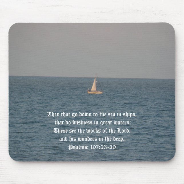 Going down to the Sea in Ships-Bible Quote Mouse Mat (Front)