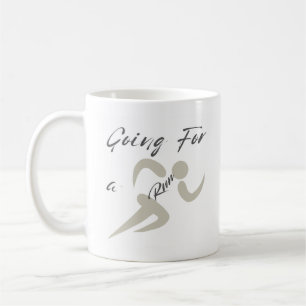 Going For a Run, Minimalist Runner Hobby Gift Coffee Mug