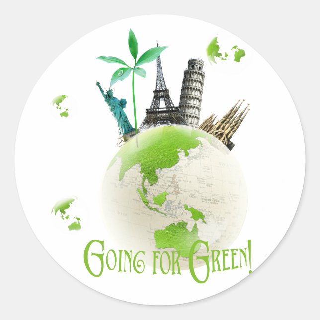 Going for Green! Classic Round Sticker (Front)