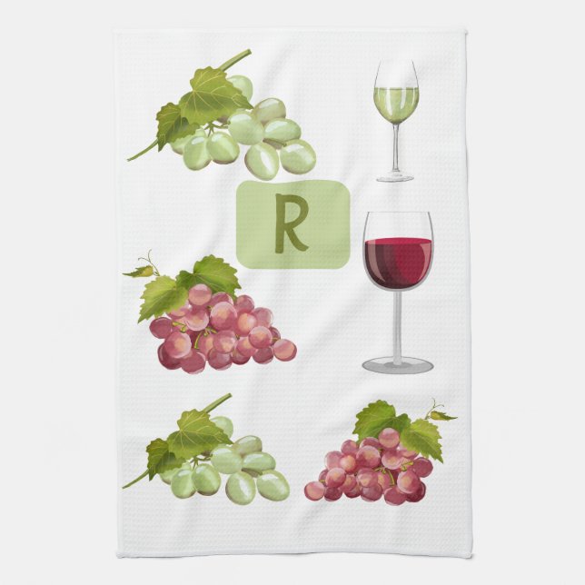 Going Gaga Over Grapes  Tea Towel (Vertical)