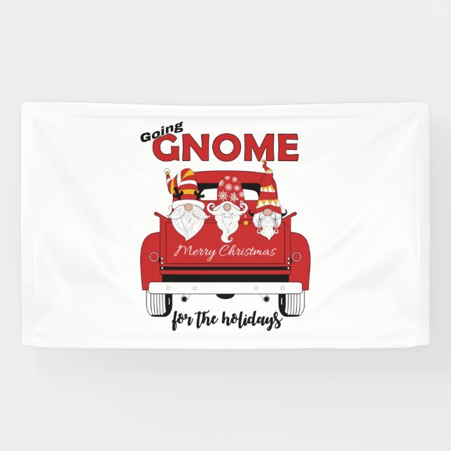 Going Gnome For The Holidays Christmas Banner (Horizontal)