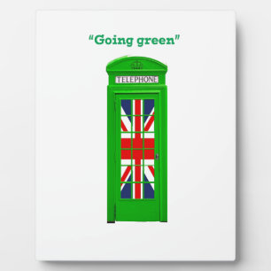 "Going green" London phone box Plaque