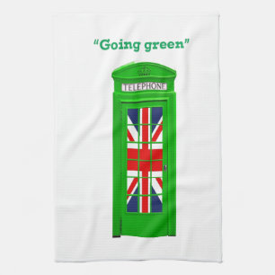 "Going green" London phone box Tea Towel